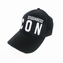 未使用品 ディースクエアード DSQUARED2 21SS ICON CAP アイコン刺繍 キャップ ダメージ加工 帽子 UNI ブラック 黒_画像1