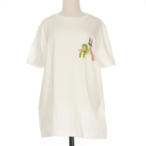 ミッソーニ MISSONI 刺繍 クルーネックTシャツ カットソー 半袖 S ホワイト 白 1901MDL00085 国内正規 レディース