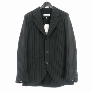 未使用品 メゾンマルジェラ 10 Maison Margiela 10 22SS ピンストライプ ウールジャケット ブレザー 44 ブラック 黒 S50BN0489