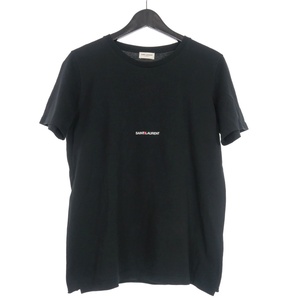  sun rolan Paris SAINT LAURENT PARIS small Logo T-shirt cut and sewn short sleeves S black black 464572 domestic regular men's 