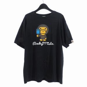 アベイシングエイプ A BATHING APE BABY MILO ベビーマイロ Tシャツ 半袖 XL 黒 ブラック メンズ