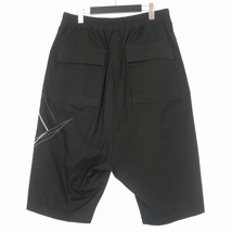 リックオウエンス Rick Owens 19SS BABEL期 EMBROYERED KARLOOF SHORTS サルエルショーツ ショートパンツ 50 黒 ブラック RU19S2382 TEEM3_画像2