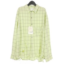 アンセルム ANCELLM 24SS RAYON CHECK CRASH LS SHIRT ダメージ加工 レーヨン チェックシャツ 1 MINT ANC-SH28-A メンズ_画像1