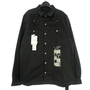 ダークシャドウ DRKSHDW Rick Owens WORK SHIRT ワークシャツ ジャケット L 黒 ブラック DU01B7750 MUEP4 メンズ