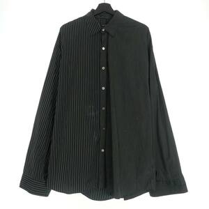 ドレスドアンドレスド DRESSEDUNDRESSED XXL PINSTRIPE COLOR BLOCK SHIRT オーバーサイズシャツ 長袖 2 ブラック 黒 DUS17105MMS メンズ