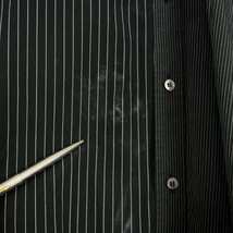 ドレスドアンドレスド DRESSEDUNDRESSED XXL PINSTRIPE COLOR BLOCK SHIRT オーバーサイズシャツ 長袖 2 ブラック 黒 DUS17105MMS メンズ_画像4