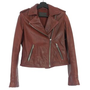 オールセインツ ALLSAINTS HADI BIKER バッファローレザーライダース ジャケット ブルゾン 4 レッド 赤 WL023P レディース