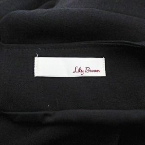 リリーブラウン Lily Brown 18SS リネン風 シンプル ワンピース 半袖 ロング丈 リボンベルト 黒 F 0321 レディースの画像8