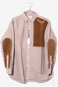 未使用品 melple メイプル Seaview Field Shirts シービュー フィールドシャツ コットン コーデュロイ ストライプ 長袖シャツ M BROWN ブラ