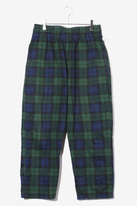 Cook man クックマン Chef Pants Black Watch Check シェフパンツ ブラックウォッチ チェック コットン イージー テーパードパンツ L GREEN