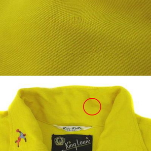 キングルイ King Louie 60s ボーリング シャツ 半袖 チェーン刺繍 ワッペン付き イエロー 黄 M ヴィンテージ メンズの画像3