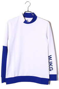 未使用品 wjk WJKG ダブルジェイケイジー SIZE:M switching long sleeve mock neck スイッチング 長袖モックネックTシャツ WHITE ホワイト