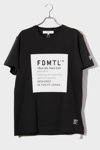 未使用品 2023AW FDMTL ファンダメンタル SQUARE LOGO TEE スクエアロゴ Tシャツ コットン プリント クルーネック 半袖Tシャツ 3 BLACK ブ