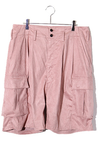 22SS ANCELLM アンセルム SIZE:2 FAKE SUEDE CARGO SHORTS フェイクスエード カーゴショーツ ショートパンツ PINK ピンク ANC-PT09-A /●