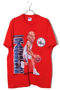 90s Pro Player プロプレイヤー SIZE:L JERRY STACKHOUSE T-Shirt ヴィンテージ ジェリースタックハウス プリント 半袖Tシャツ RED レッド