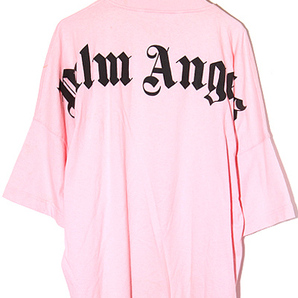 2022SS PALM ANGELS パームエンジェルス Logo Over Tee バックプリント オーバーサイズ 半袖Tシャツ XL PINK ピンク PWAA023C99JER001 /◆の画像1