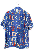 18SS Supreme シュプリーム SIZE:L Alphabet Silk Shirt アルファベット シルクシャツ アロハシャツ Navy ネイビー /● メンズ_画像2