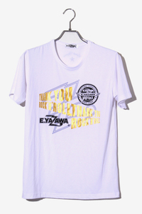 E.YAZAWA 矢沢永吉 THANK YOU ROCK'N'ROLL プリント クルーネック 半袖Tシャツ S WHITE ホワイト ◆ メンズ