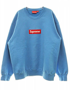 シュプリーム SUPREME 22AW BOX LOGO CREWNECK BLUE XL ボックス ロゴ クルーネック スウェット シャツ ブルー【ブランド古着ベクトル】240