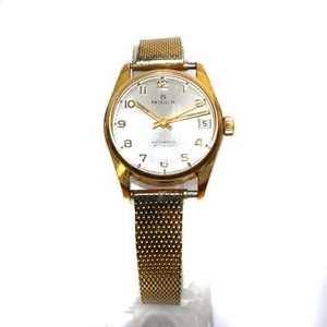 mi squirrel MILUS wristwatch watch self-winding watch analogue 3 hands SS Date 21 stone white face Gold color /XZ #GY18 lady's 