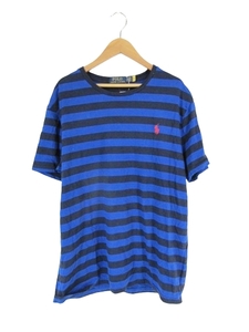 ポロ バイ ラルフローレン Polo by Ralph Lauren Tシャツ 半袖 クルーネック ボーダー ブルー 青 黒 LG 国内正規 QQQ メンズ