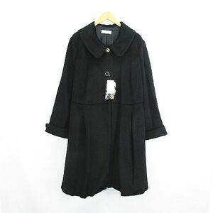  unused goods Private Label Private label coat outer long sleeve circle collar long height midi height large size 8L black *EKM lady's 