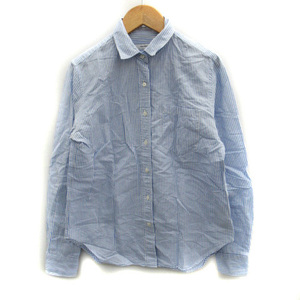  Journal Standard JOURNAL STANDARD shirt blouse long sleeve stripe pattern linen. blue blue white white /SM26 lady's 