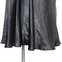 ドゥーズィエムクラス DEUXIEME CLASSE 18年 美品 GLOSSY-SKIRT サテンスカート アシンメトリー ロング フレア 38 M相当 黒 ブラック IBO51_画像4