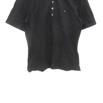 トミーヒルフィガー TOMMY HILFIGER ポロシャツ カットソー ワンポイント 半袖 M 黒 ブラック /YK メンズ_画像3