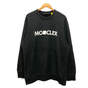 モンクレール MONCLER ×UNDEFEATED 21AW トレーナー スウェット クルーネック コットン ロゴプリント 裏起毛 長袖 XL 黒 ブラック メンズ