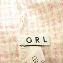 グレイル GRL ツイードジャケット ショート丈 半袖 チェック ピンク 白 M *A657 レディース_画像3