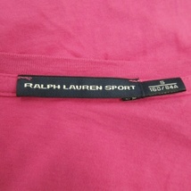 ラルフローレン RALPH LAUREN SPORT Tシャツ カットソー Vネック 半袖 ストレッチ コットン ワンポイント ロゴ刺繍 S ピンク /AO10 ☆_画像6