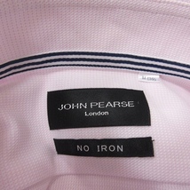 未使用品 ジョンピアース JOHN PEARSE ドレスシャツ ワイシャツ ボタンダウン 半袖 M ピンク /YI メンズ_画像5