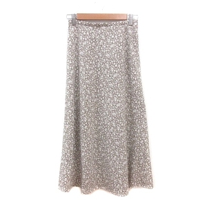  Natural Beauty Basic NATURAL BEAUTY BASIC flair skirt long floral print XS gray ju/MN lady's 