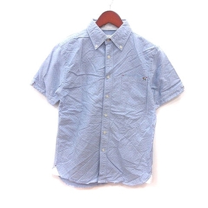  Arnold Palmer Arnold Palmer button down shirt dot one Point short sleeves 2 blue blue white white /MS men's 