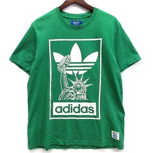 アディダス adidas ニゴ NIGO NYC スーパースター Tシャツ 半袖 クルーネック 両面プリント S23612 グリーン 緑 XO メンズ