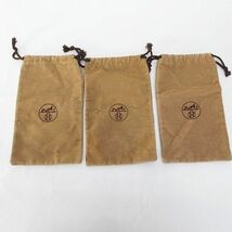 エルメス HERMES 保存袋 収納袋 3枚セット ベージュ系 巾着 ロゴ 小物 レディース_画像2