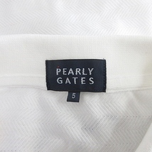 パーリーゲイツ PEARLY GATES ゴルフ シャツ ポロシャツ 半袖 刺しゅう プリント ホワイト 白 5 メンズ_画像3