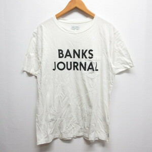 バンクス BANKS JOURNAL 半袖 ポケット Tシャツ カットソー ロゴ プリント M 白 ホワイト メンズ