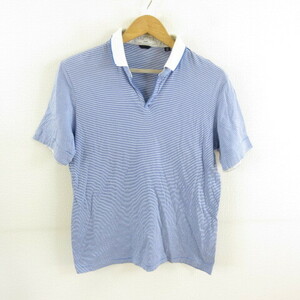  Ships SHIPS cut and sewn short sleeves Skipper border blue L *T953 men's 