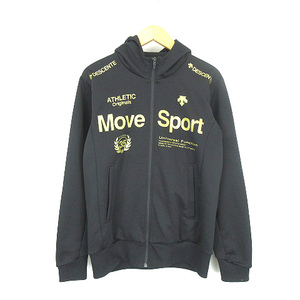 デサント DESCENTE Move Sport ジップアップ フーディー パーカー スポーツウェア DAT-2453 黒 ブラック M メンズ