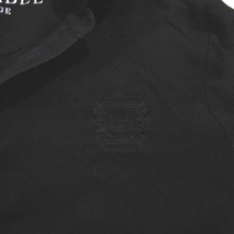 ブラックレーベルクレストブリッジ BLACK LABEL CRESTBRIDGE ポロシャツ 半袖 チェック使い ワンポイント ロゴ刺繍 黒 ブラック L メンズ_画像7