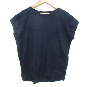  ef-de ef-de T-shirt cut and sewn short sleeves do Le Mans sleeve round neck plain F navy blue navy /FF9 lady's 