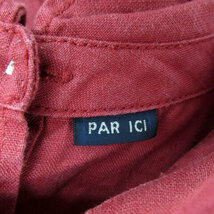 パーリッシィ PAR ICI シャツ ブラウス バックボタン 半袖 リネン F 赤 レッド /HO32 レディース_画像4
