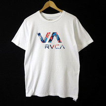 ルーカ RVCA Tシャツ ロゴ プリント クルーネック 半袖 S 白 ホワイト メンズ_画像1