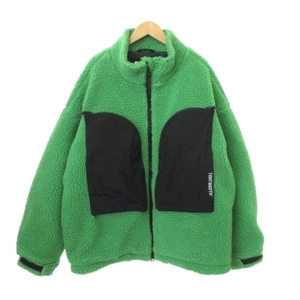 タイトブース 美品 FW23-JK05 23AW JKT ウィンドー ボア ジャケット ロゴ ワンポイント ジップアップ 厚手 Lサイズ 緑 グリーン メンズ