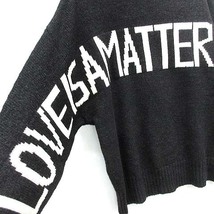 ザラ ZARA オーバーサイズ ニット セーター 長袖 ウール混 Love Is A Matter Of Two チャコール M メンズ_画像4