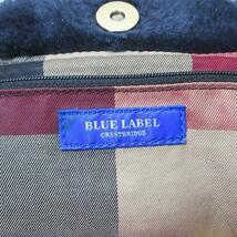 ブルーレーベルクレストブリッジ BLUE LABEL CRESTBRIDGE 近年 フェイクファー トートバッグ 布 鞄 チャーム 裏チェック 紺 ネイビー IBO51_画像9
