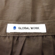 グローバルワーク GLOBAL WORK シャツ シースルー バンドカラー 長袖 ロング丈 薄手 透け感 エアリー F 茶 ブラウン /CK9 ☆ レディース_画像6