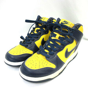 ナイキ NIKE Dunk High Michigan CZ8149-700 US7.5 25.5cm ダンク ハイ ミシガン スニーカー 靴 黄色 紺 メンズ